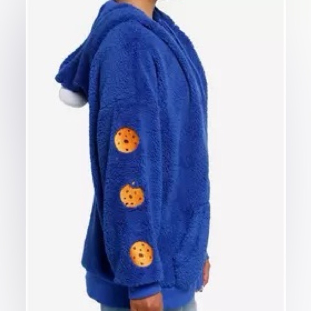 NWT Sesame Street Cookie Monster Sherpa Hoodie - Plus Size 3 (22-24, 3X) - Picture 4 of 16